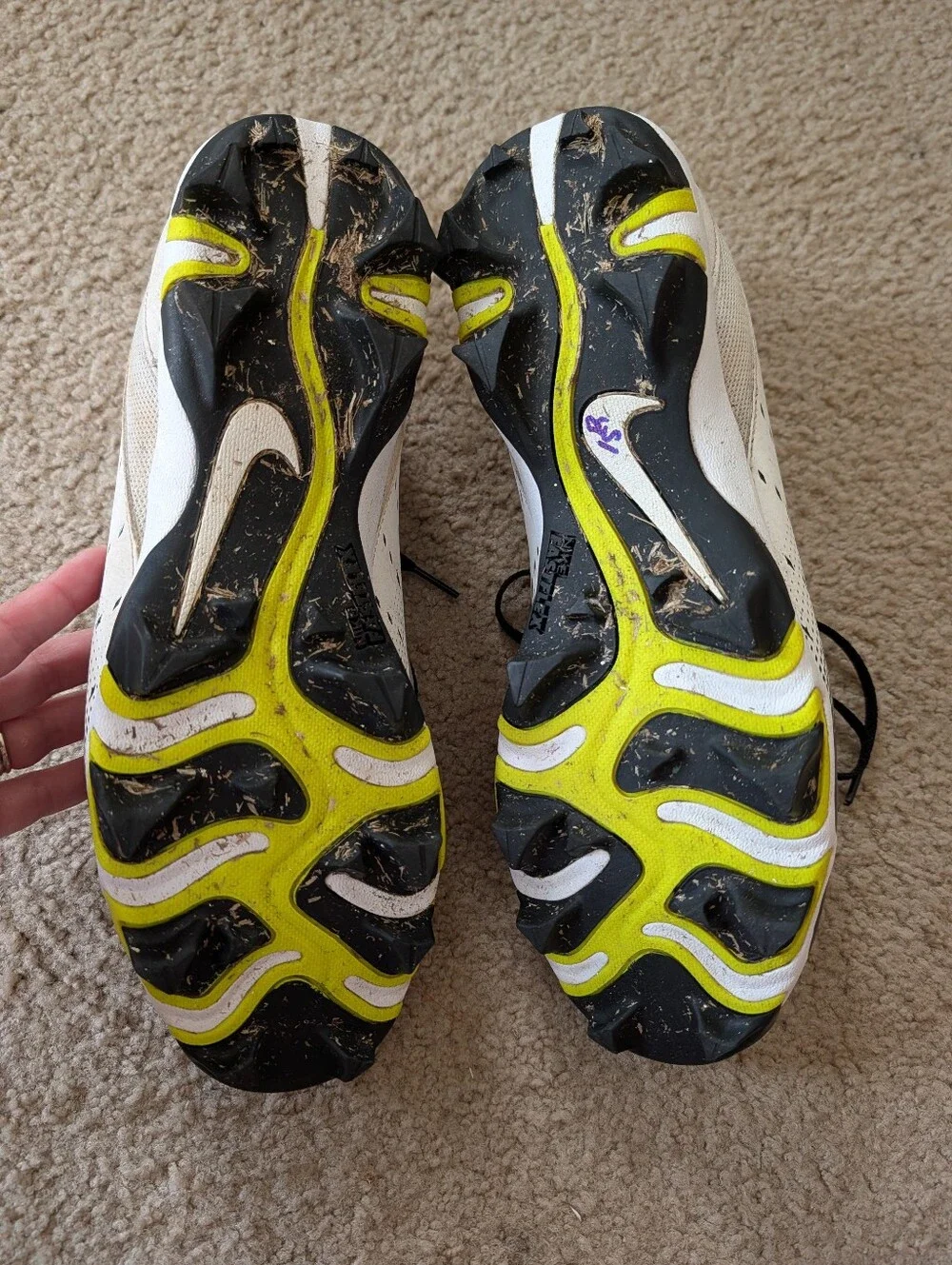 Nike Mens Vapor Baseball Cleats - Black, White & Yellow